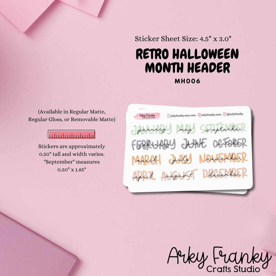 Month Header Sticker Sheet for Planner, Decorative Stickers for ...