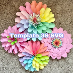 Large SVG Paper Flower Template 38