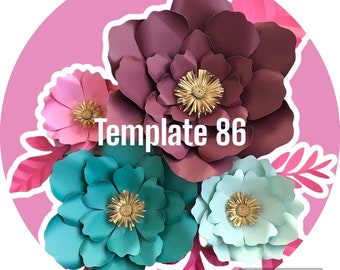 SVG and PDF Paper Flower Rose Template #86 | Small Paper Flower