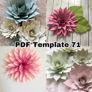 PDF Succulent/ Dahlia Paper Flower Template #71