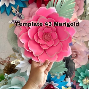 SVG and PDF  Marigold Paper Flower Template #43