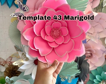 SVG Marigold Paper Flower Template #43