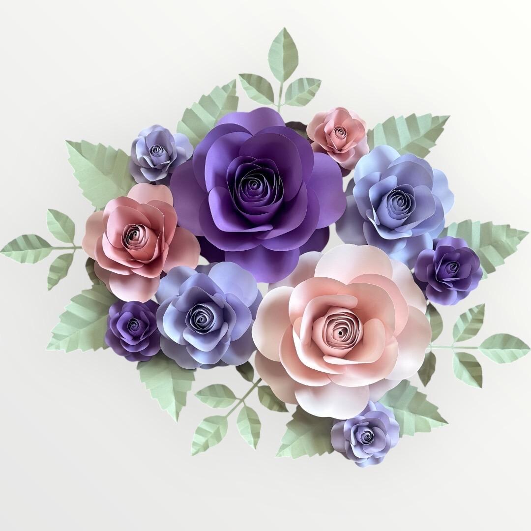 Flower Paper Roses Colorful 10 Piece Paper Rose Flower Set ******color Customizable ********* - Etsy