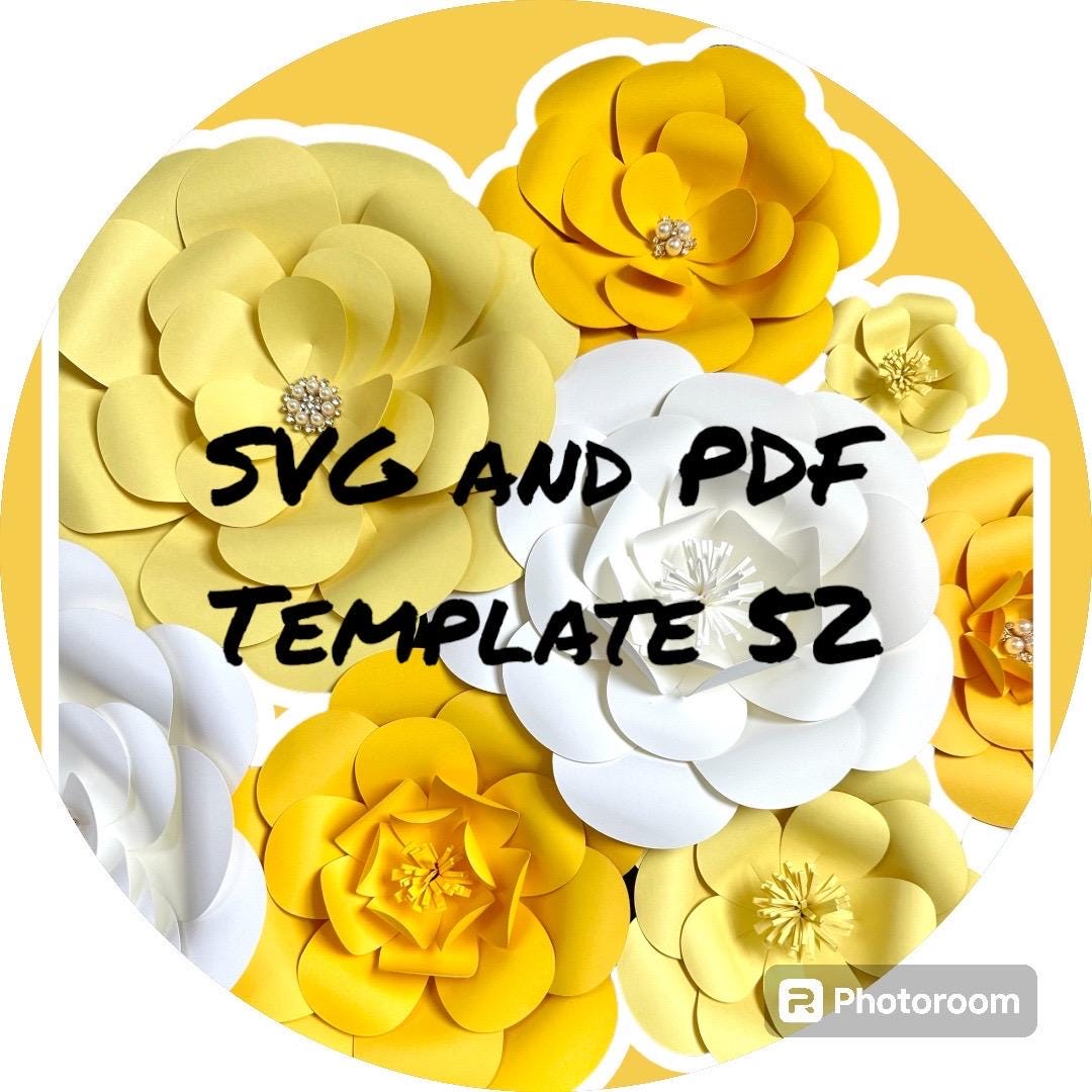 Svg and pdf small paper flower template 52 etsy
