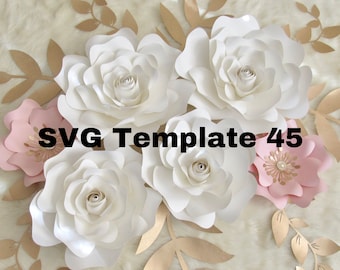 SVG and PDF Paper Flower Template #45