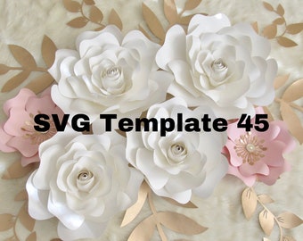 SVG and PDF Paper Flower Template #45