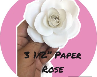 SVG  Paper Flower 3 1/2” Rose Template #80| Rose Template | Paper Rose