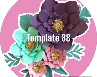 SVG and PDF Paper Flower Rose Template #88 | Small Paper Flower