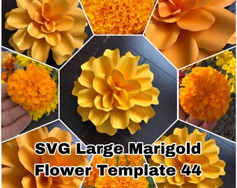 SVG Marigold Paper Flower Template #44