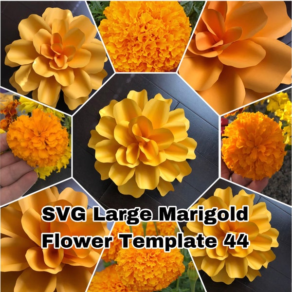 SVG Marigold Paper Flower Template #44