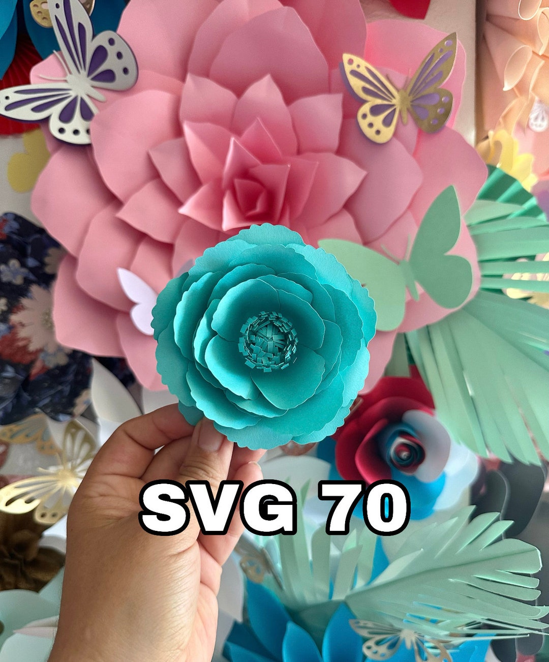 SVG Small Paper Flower Template 70 Template Etsy