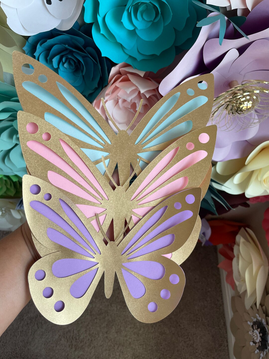 12 Large Piece Gold Butterfly Birthday Decor | Party Decor | Butterfly ...