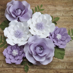 Large 6 Piece Paper Flower Set Color Customizable Nursery Decor/ Home ...