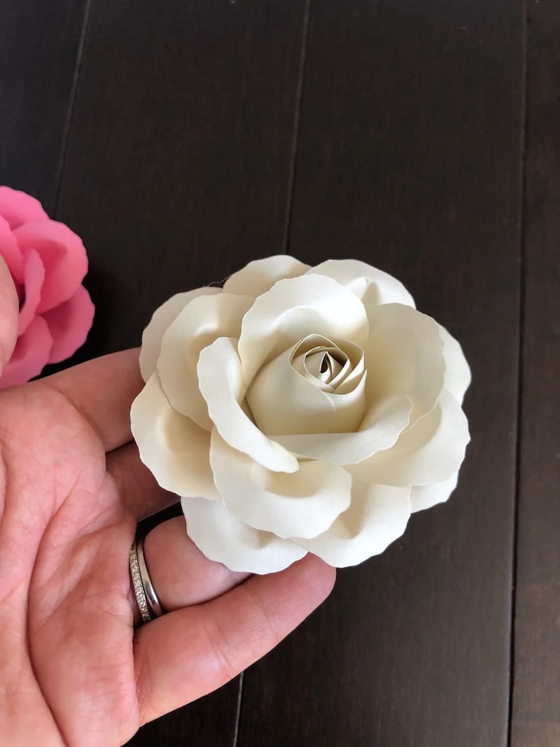 SVG Paper Rose Flower Template 50 Paper Rose Rose - Etsy