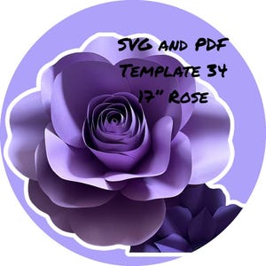 SVG and PDF Paper Flower Template #34