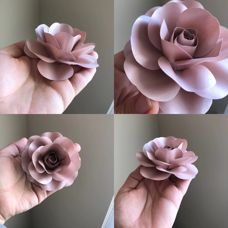 SVG Paper Flower Rose Template 49 Rose Template Paper Rose image 3