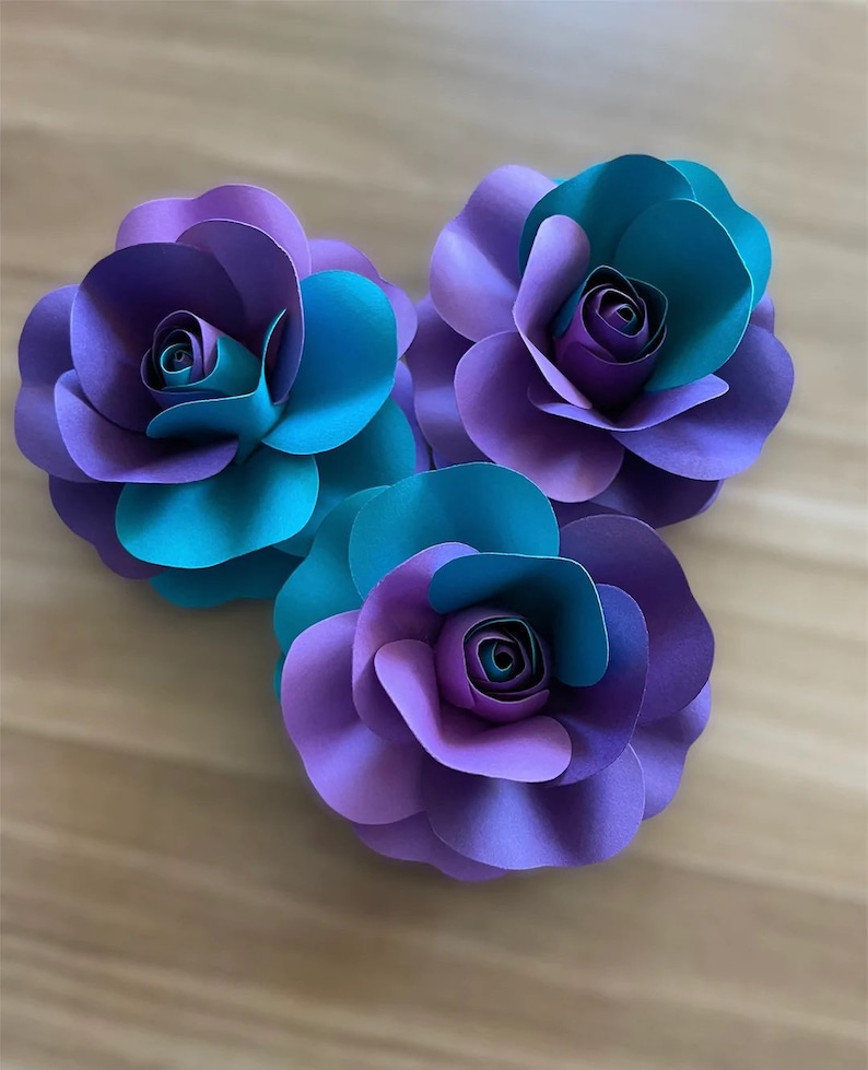 SVG Paper Flower Rose Template 49 Rose Template Paper Rose image 9