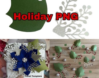 Holiday PNG Leaves | Paper Leaf| Leaf Template | Paper Flowers