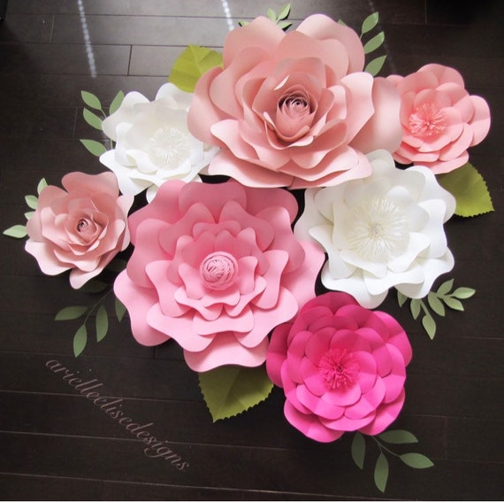Seven Piece Paper Flower Set/nursery Decor color | Etsy