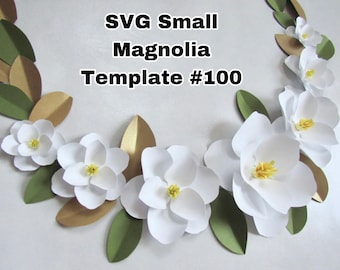 SVG Small Paper Flower Magnolia Template #100