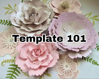 SVG and PDF Paper Flower Template #101