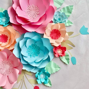 Nine Piece Paper Flower Set/nursery Decor/tulip Flowers - Etsy