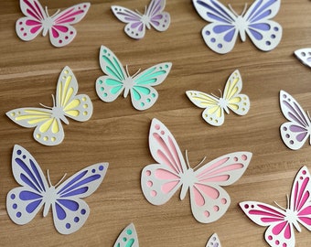 18 Piece Silver Colorful Butterfly Birthday Decor | Party Decor | Butterfly| Kids Party