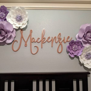Large 6 Piece Paper Flower Set *** Color Customizable*** Nursery Decor/ Home Decor/ Wall Decor/ Purple Paper Flowers / Paper Roses