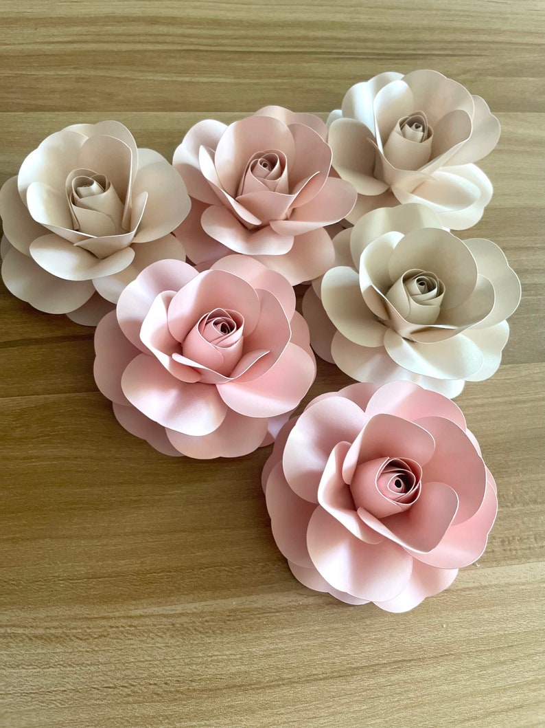 SVG Paper Flower Rose Template 49 Rose Template Paper Rose image 5