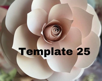 PDF Paper Flower Camellia Rose Template #25