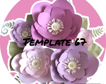 SVG and PDF Paper Flower Template #67 Double Hellebore