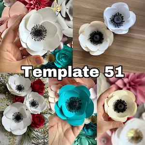 SVG e PDF Anemone Fiore di carta Rosa Modello n. 51 / Modello / Fiore di carta