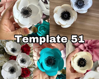 SVG and PDF Anemone Paper Flower Rose Template #51 | Template | Paper Flower