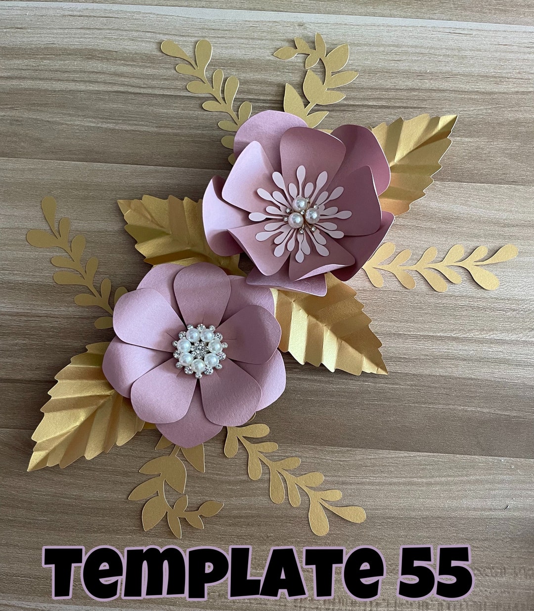 Svg and pdf small paper flower template 55 etsy