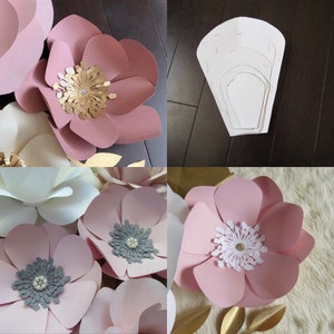 Plantilla de flor de papel SVG y PDF n.° 20