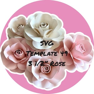 Modello di rosa di carta SVG #49 / Modello di rosa / Rosa di carta