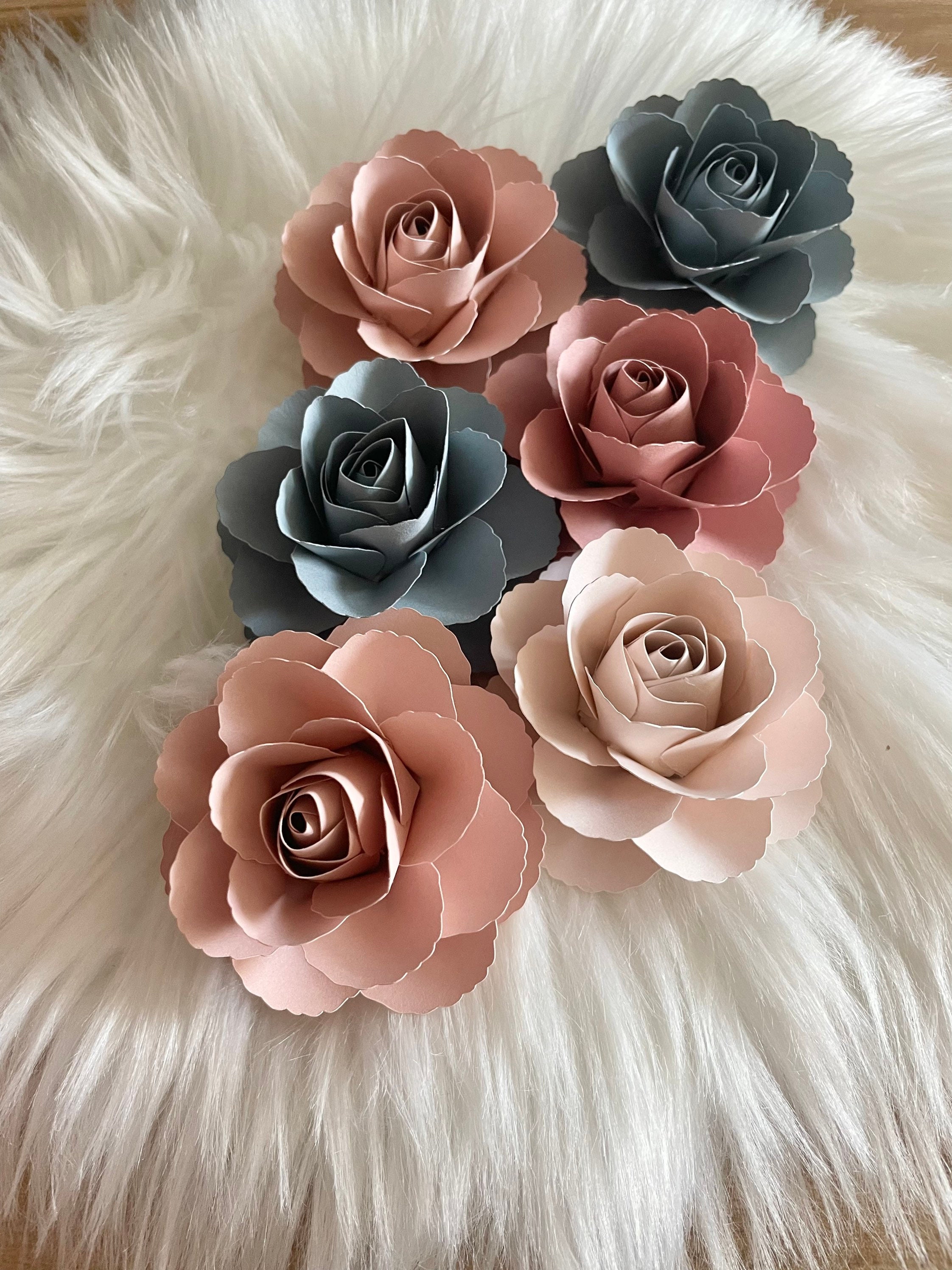 SVG Paper Rose Flower Template 50 Paper Rose Rose Etsy UK