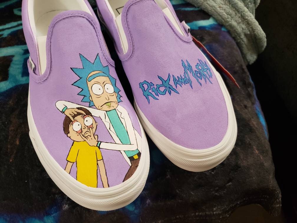 rick and morty slip on vans