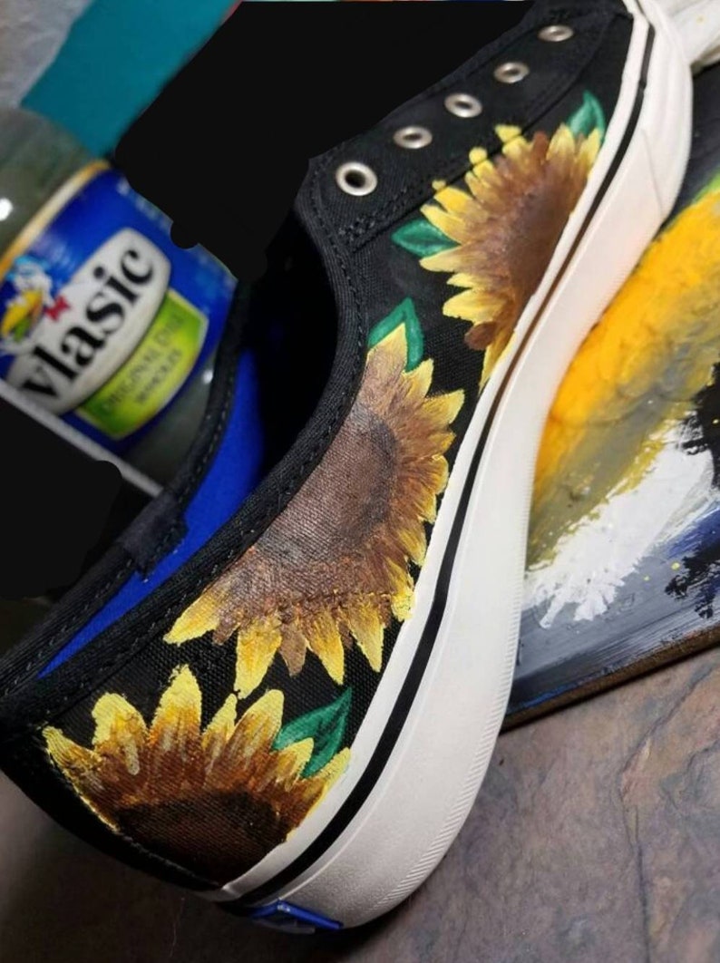 Sunflower Hand Painted Shoes Etsy