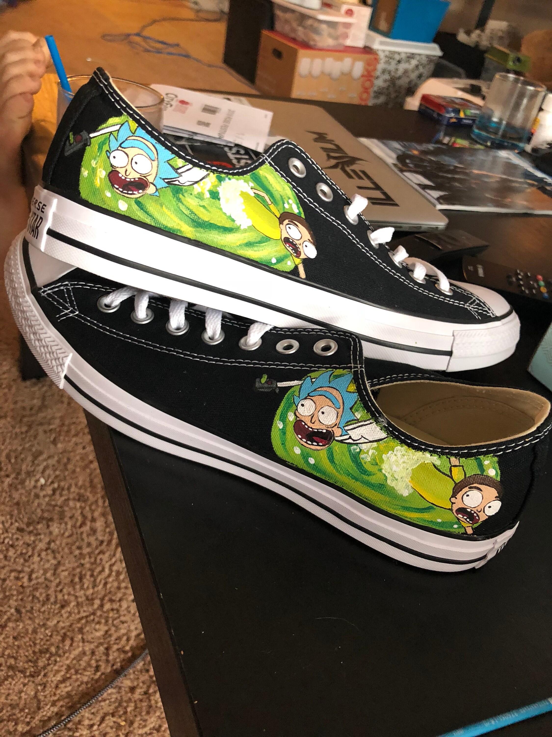rick and morty custom shoes