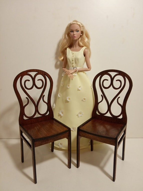 NEW 2 Chairs for dolls 1/6 12 inch Barbie furniture FR Poppy Etsy