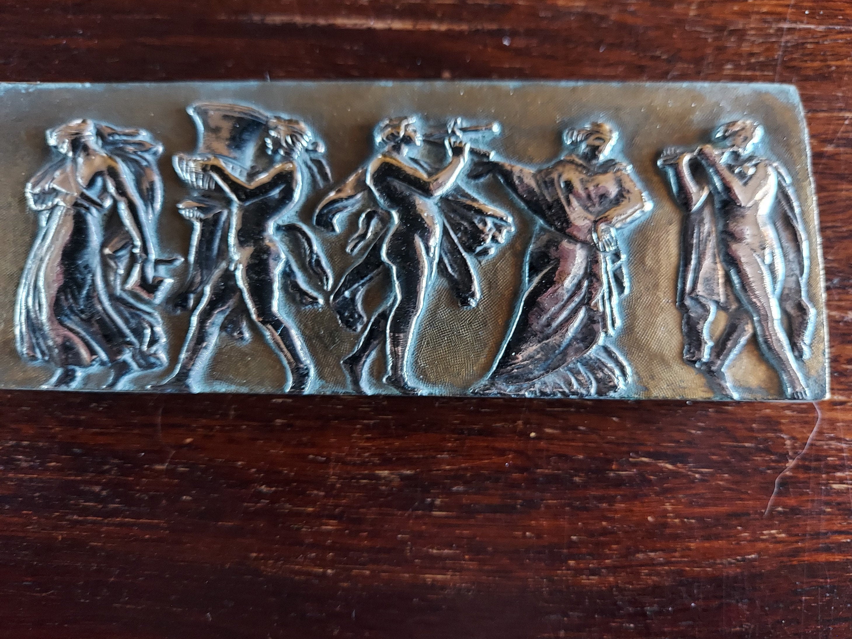 Two Antique Bronze Plaques With Silver Greek Mythological Etsy Australia