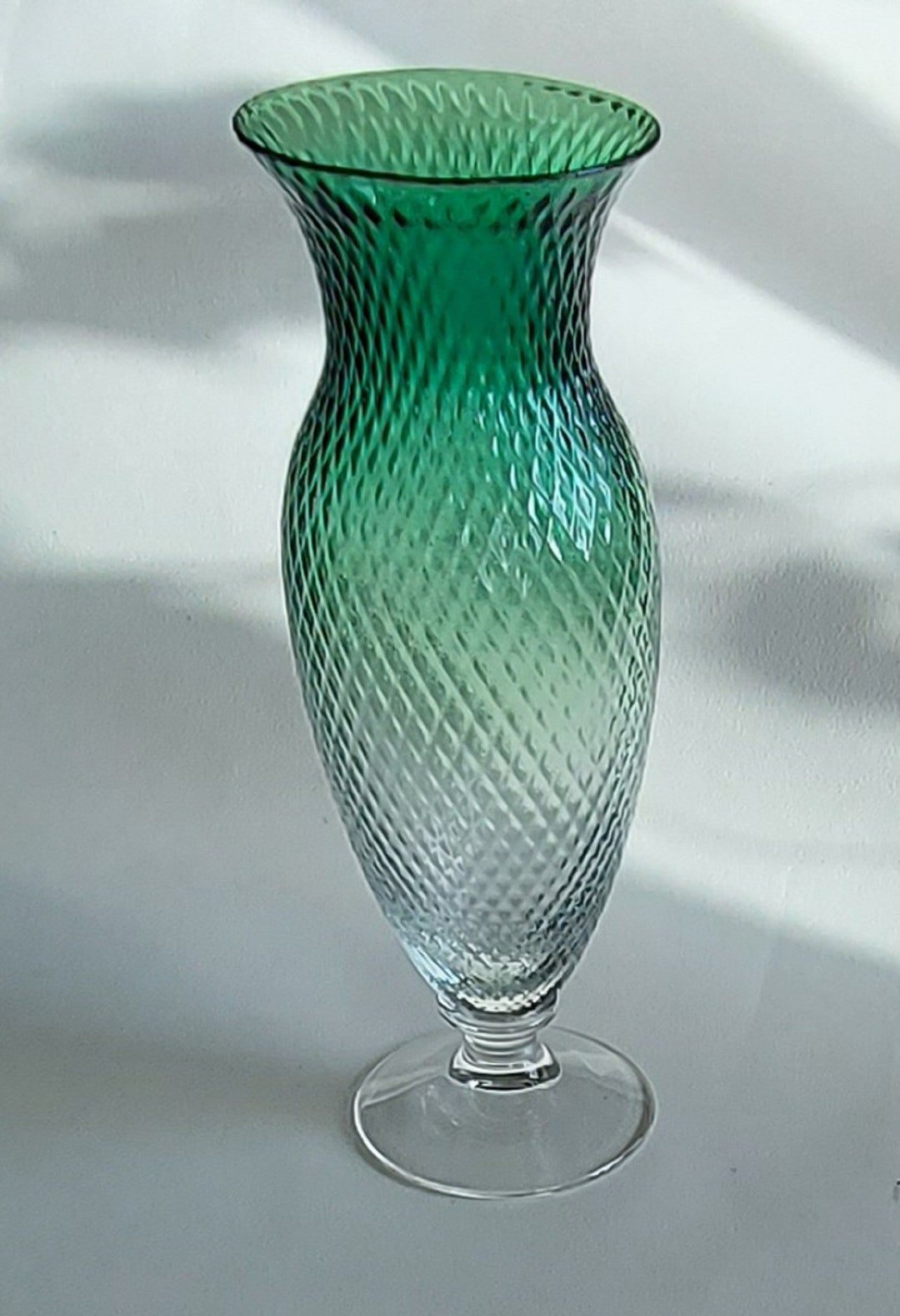 Valsaintlambert Crystal Diamant Cut Vase Etsy