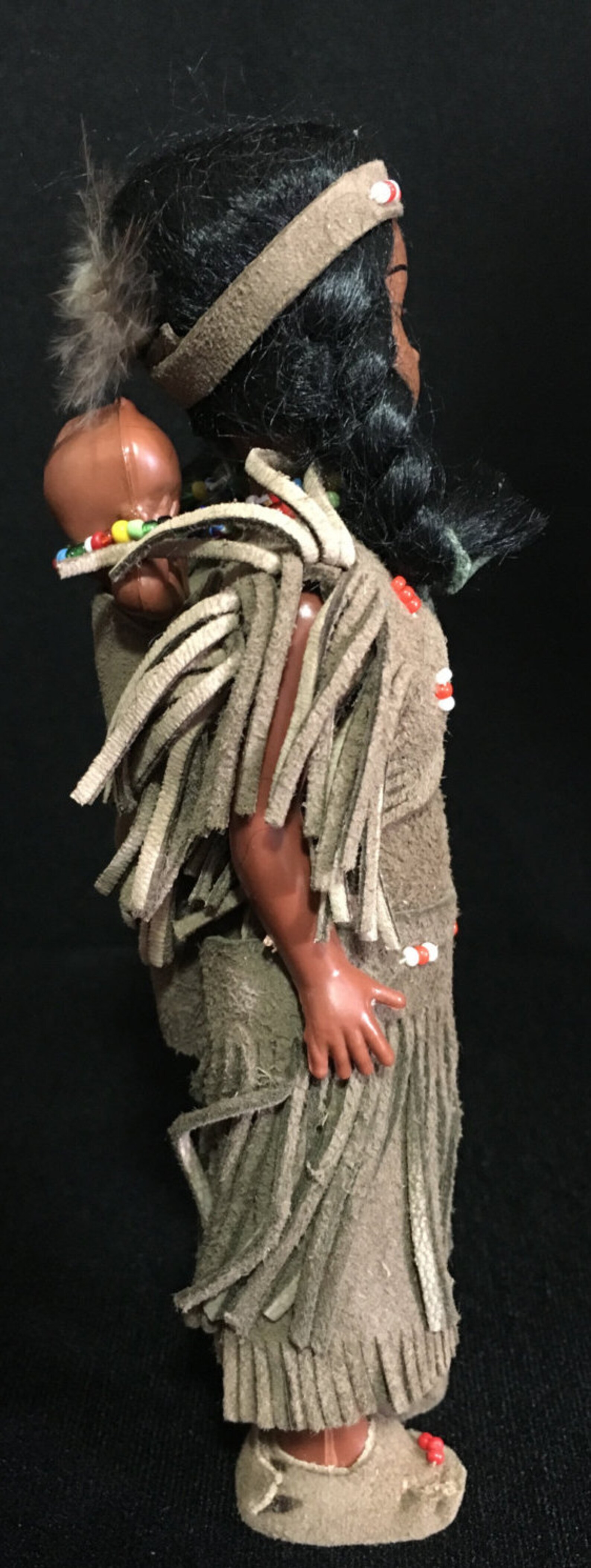Vintage 1950's Plastic Native American Indian Doll with Etsy