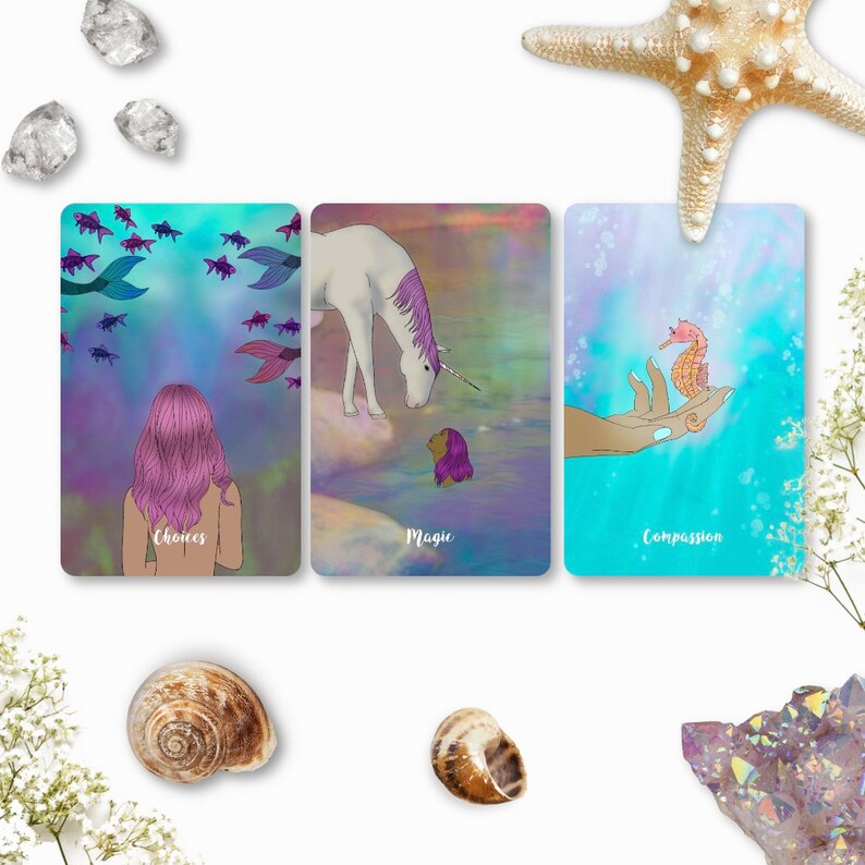 The Oceanic Wild Oracle Deck 40 Cards Mermaid Ocean | Etsy