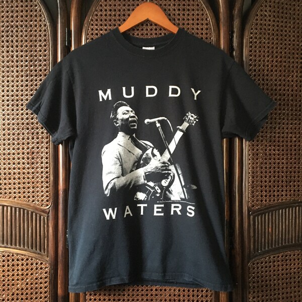 T-shirt Ufficiale Muddy Waters &ndash; Nera Con Grafica &ndash; Cotone &ndash; Regolare