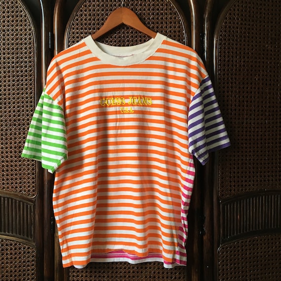 Orange and white guess shirt hotsell