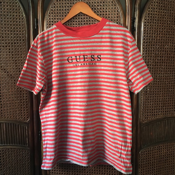 Guess Los Angeles Striped versandkostenfrei Vintage T Shirt Männer Vintage t Shirt Frauen Vintage T Shirt 90er Jahre Vintage T Shirt Bundle