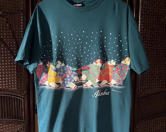 Vintage 90er Jahre T-Shirt aus Holz, große T-Shirt für Mama