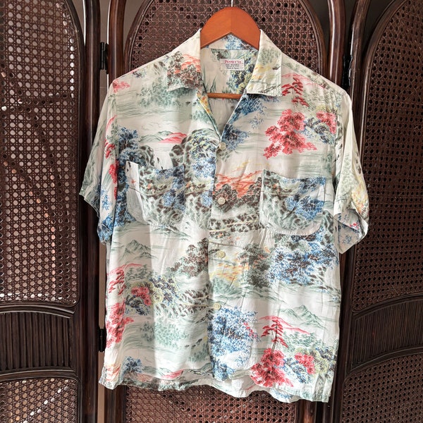 Rare vintage Penney’s hawaiian shirt rayon 1960s Medium Hawaii shirt men Hawaii shirt women vintage aloha  aloha shirt Japan mom gift